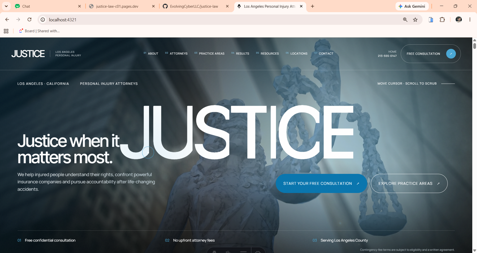 Justice Law website template screenshot